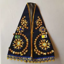 Manto De Veludo Bordado De Nossa Senhora Aparecida 40 Cm 