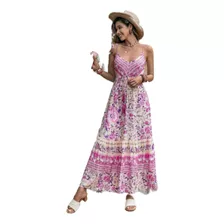 Maxi Vestido Largo Flores Bohemio Vintage Boho Hippie Chic