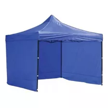 Toldo Plegable Pared Azul 3x3 + Pared Laterales Toldo Pcz