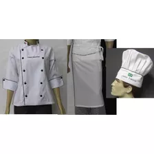 Kit Dolma Feminina Chef (nome E Bandeiras), Avental, Chapéu 