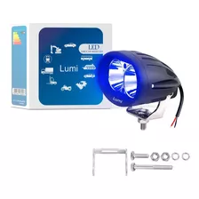 Farol Milha Oval Super Led Azul 20w 9-60v Universal Off-road