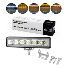 Kit 2 Farol De Barra Led 18w 12v-60v Barco Caminhão Off Road