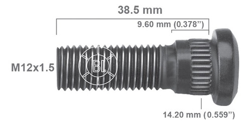 Birlo P/ Chrysler Neon 1996-03 R/ Trasera M12-1.5x38.5mm 10p Foto 2