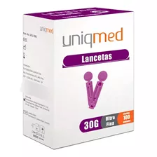 Lancetas Simples Uniqmed 30g C/ 100 Unidades Extra Fina