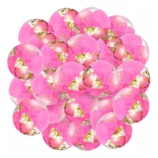 6 Uds Pelota De Playa Inflable De Brillo Y Confeti Rosa 40cm
