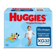 Fralda Disney Baby Tripla Proteção 32 Unidades Xg Huggies Gênero Sem Gênero Tamanho Extra Grande (xg)