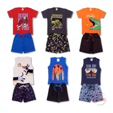  Kit 5 Conjunto Infantil Menino Roupas Verão Atacado Barato