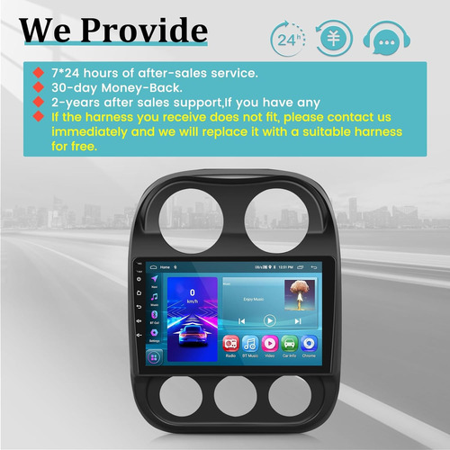 Radio De Coche Android 13 264g Para Jeep Compass Patriot 201 Foto 7