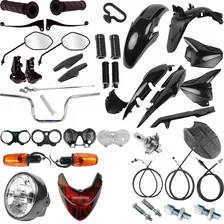 Kit Carenagem + Kit Farol Pisca Cg 150 Fan 2009 A 2013 Preto