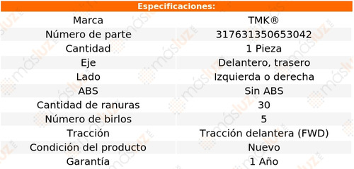 1- Maza Delantera O Trasera Izq/der Sonata L4 2.4l 14/18 Tmk Foto 2