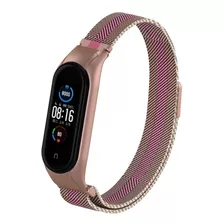 Pulseira Metal Rose Para Mi Band 5 E 6, Engate Seguro.