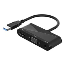 Convertidor Usb 3.0 A Hdmi + Vga + Auxiliar Jack 3.5 1080 Px