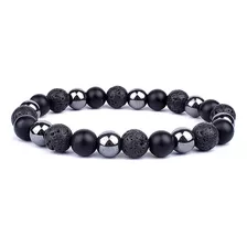 Pulsera Triple Protección Turmalina Hematite Volcanica