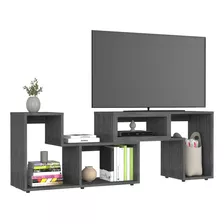 Mesa Para Tv Ascher, Gris, Para Tv De Hasta 50 Pulgadas Color Gris Oscuro