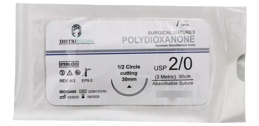 Sutura Polydioxanone (pdo Absorbible) X 12 Unidades #2.0