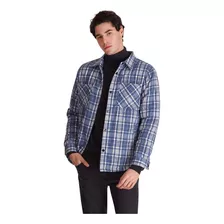 Camisaco Campera Cuadros Macowens Hombre Celeste 1032027