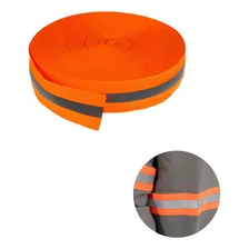 Faixa Refletiva Uniforme Gorgurão Laranja Fluorescente 100m