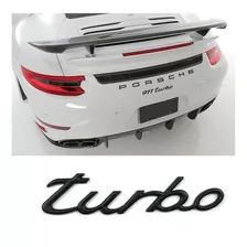 Emblema Letra Porsche Turbo Preto Brilhante Cayenne Macan