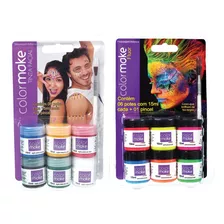 Kit Pintura Facial Neon + Primárias - Colormake - Maquiagem 