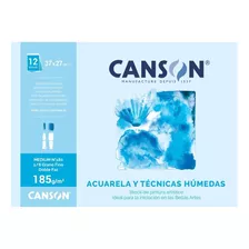 Block Canson Acuarela Y Técnicas Húmedas 1/8 185grs