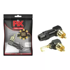 Plug Rca 90 Graus Profissional 24k Premium Áudio E Vídeo 