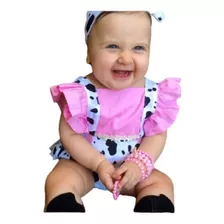 Jardineira Romper Body Roupa De Bebe Menina Pascoa Coelhinha