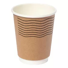 Vaso Doble Papel Kraft 12 Oz S/tapa Paquete 25 Unidades