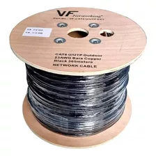 Bobina De Cable U/utp -vf- Exterior Cat6 Negro 305 Mt