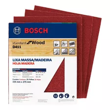 ( 25 Uni ) Lija Manual Para Madera (red For Wood) G100 Bosch