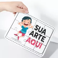 Kit 19 Quebra Cabeça Personalizado Com 12 Peças Em Mdf Com