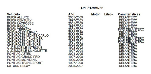 Base Amortiguador Delantero Pontiac Aztek 2001 Grc Foto 4