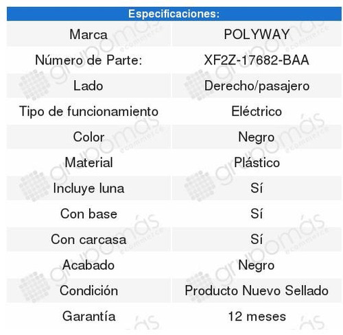 Par De Espejos Electricos Ford Windstar 1999 2000 2001 2002 Foto 3