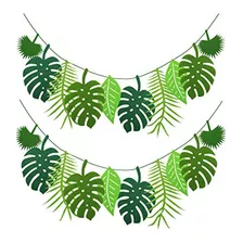 Banderines De Fiesta Pixhotul 2 Pack Tropical Leaf Banner Ha