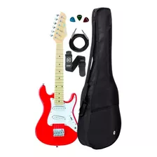 Guitarra Infantil Clk10 Rd Vermelho Strinberg +kit Capa Cabo