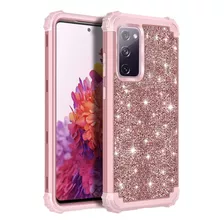 Funda Rosa C/glitter P/samsung Galaxy S20 Fe 5g 2020 6.5