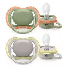 Chupete Philips Avent Ultra Air Scf085/20 6-18 Meses X 2un Color Verde