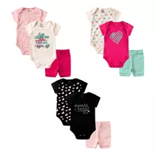 Kit 9 Pçs Roupa Bebê Menino Menina Body Short 100% Algodão