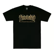 Playera Thrasher Flame Shirt Black Black