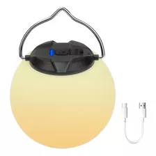 Lámpara Led Colgante Recargable 3 Funciones Portátil Camping Color Negro
