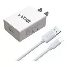 Cargador Usb Universal De Pared Combo Cargador Con Cable V8 Carga Rápida Compatible Con Samsung/motorola/huawei/xiaomi/sony/LG/lenovo/htc 1hora Gar064 Blanco