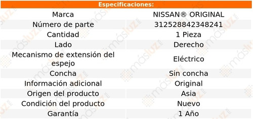 Espejo Der Elect S/concha Nissan Original Nissan Versa 12/14 Foto 2