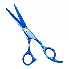 Tesoura De Corte Cabeleireiro Barbeiro 6 P Fio Navalha Azul