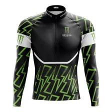 Camisa Ciclismo Masculina Manga Longa Mtb Energy Uv + 50