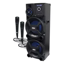 Caixa Som Amplificada Bluetooth 2200w Led Usb 2 Microfone