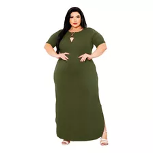 Vestido Longo Evangélico Plus Size Veste Até 58 Moda Casual