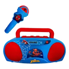 Boom Box Infantil Karaoke Homem-aranha Com Microfone Candide