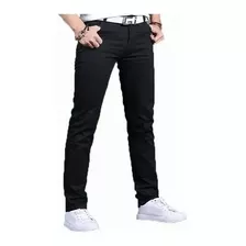 Negro Casual Slim Strech Hombre Skinny Pantalon