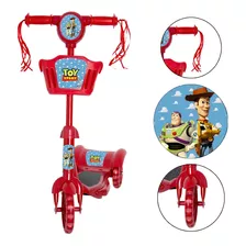 Patinete Menino 3 Rodas Toy Story Cesta Led Vermelho Toys 2u