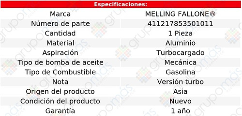 1 Bomba Aceite 3000gt 6 Cil 3.0l 92 Al 98 Melling Fallone Foto 2