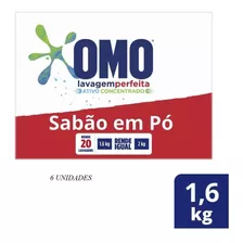  Lava-roupas Em Pó Omo Lavagem Perfeita 1,6kg Nfe 6 Cx